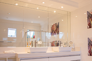 Updating a bathroom includes changing the lighting